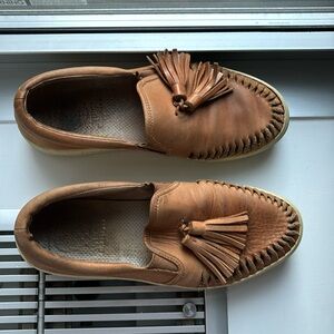 Vince Camuto brown slip on shoes tassels  Size 8/38 Leather Kayleena